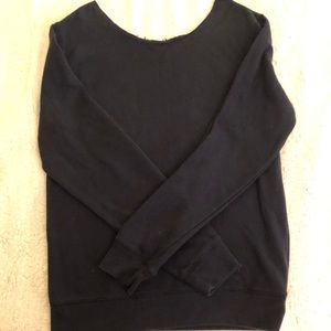 Off the shoulder Navy Blue Sweatshirt